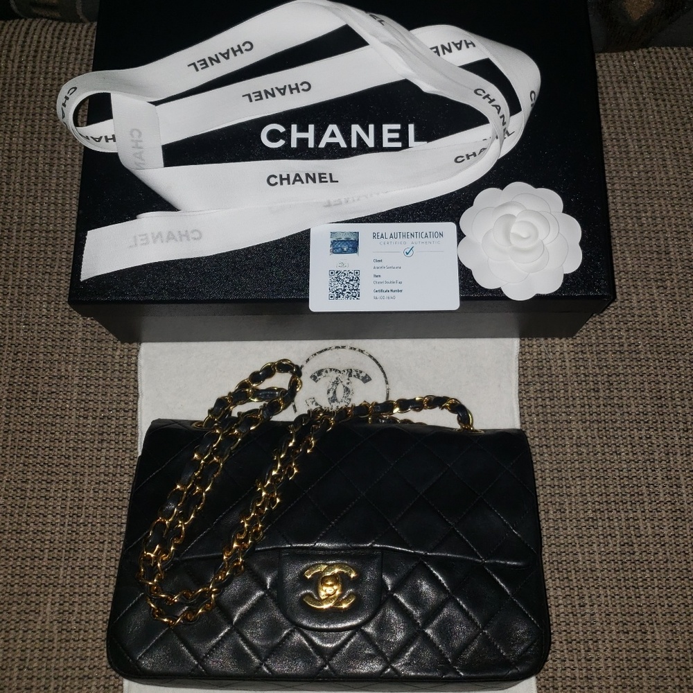 S🔴LD❗Auth CHANEL Vintage Double Flap size Meduim